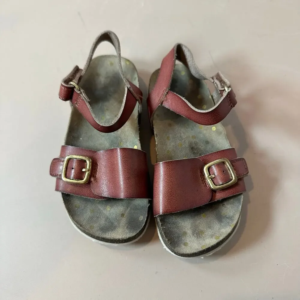 Cat & Jack Brown Leather Summer Sandals Size 8